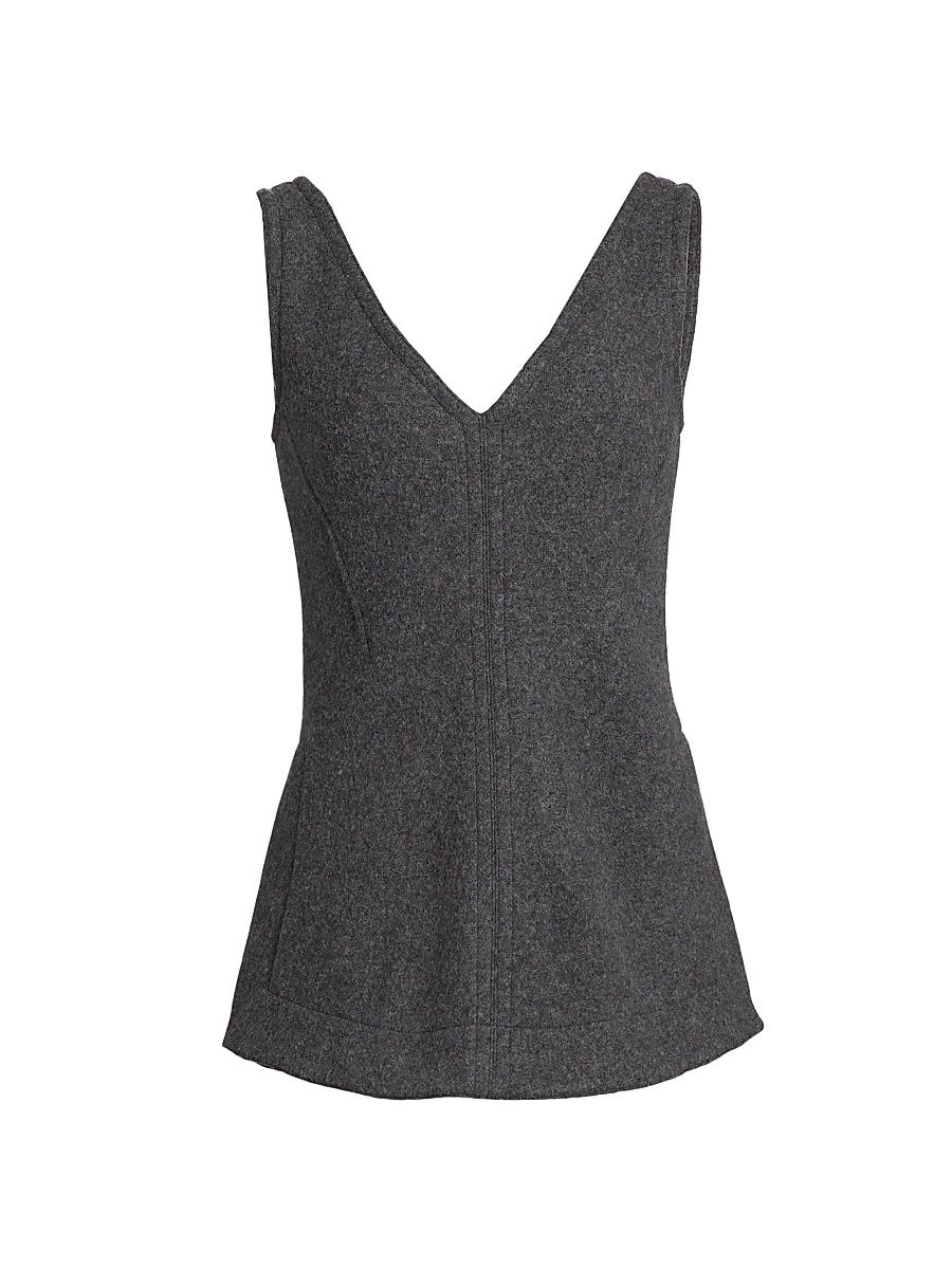 Women's Winona Wool Jersey Top - Dark Grey Melange - Size 10