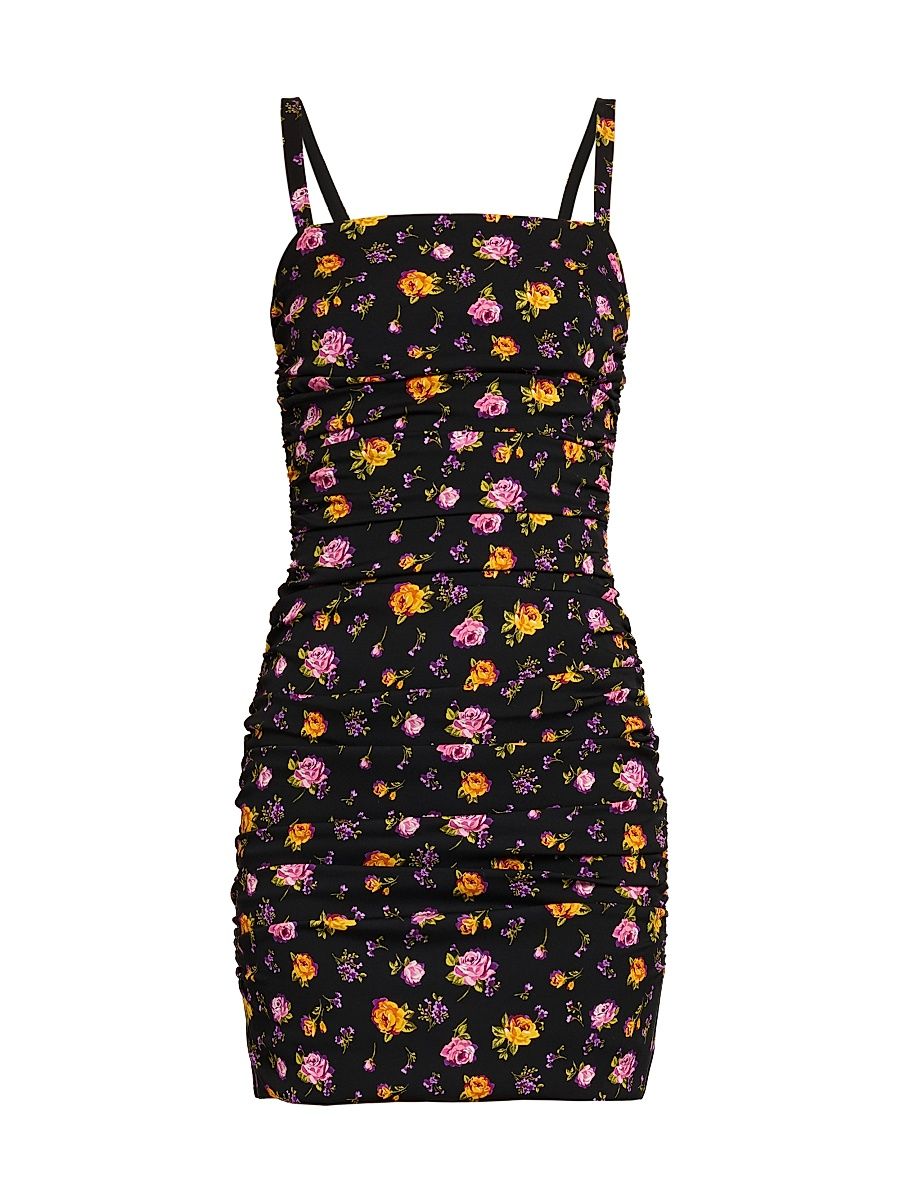 Women's Floral Silk-Blend Body-Con Minidress - Rose Mazzolini F Ner - Size 14