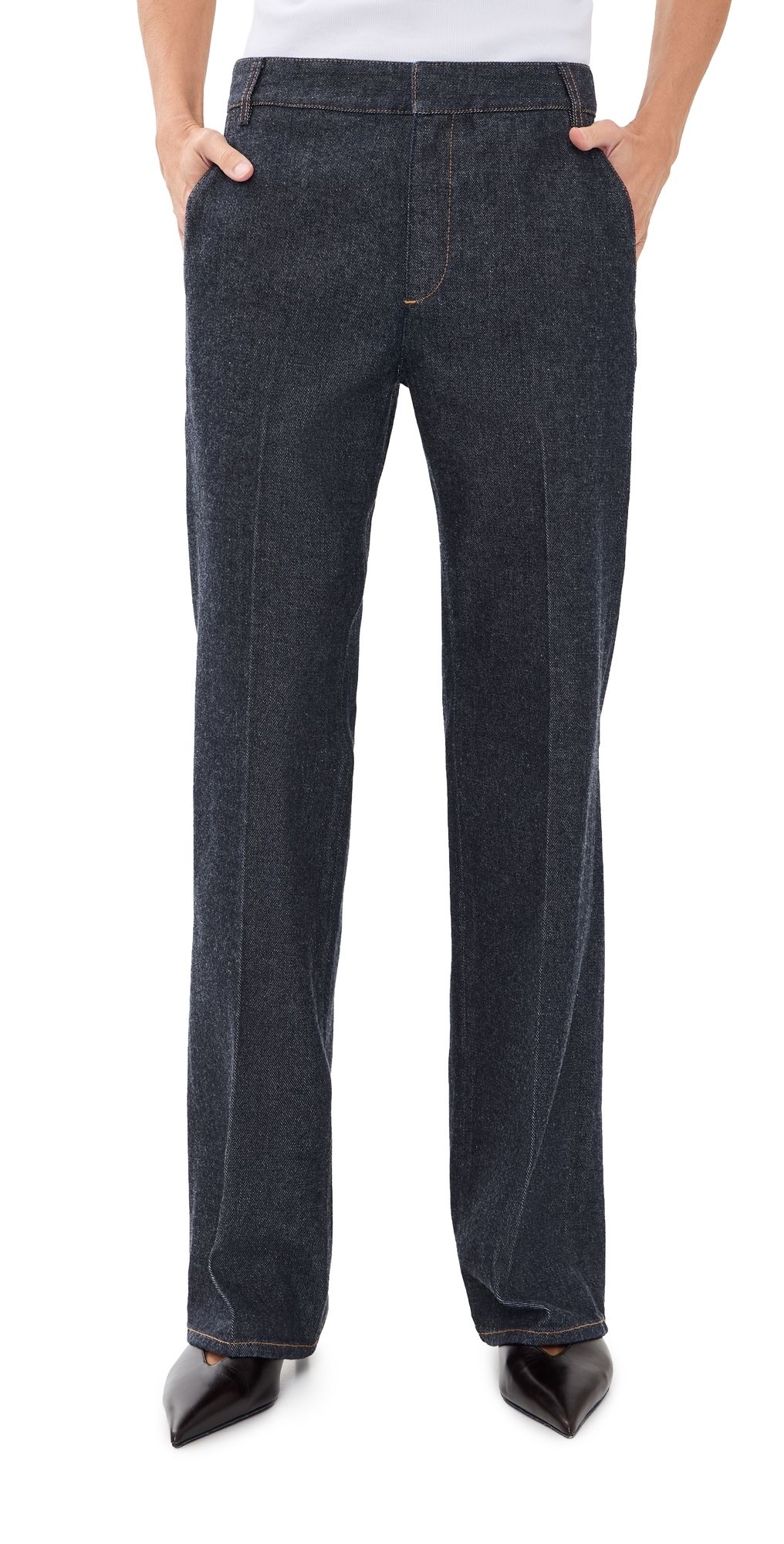 Tibi Indigo Denim Pat Petite Trouser Jeans Dark Denim 28