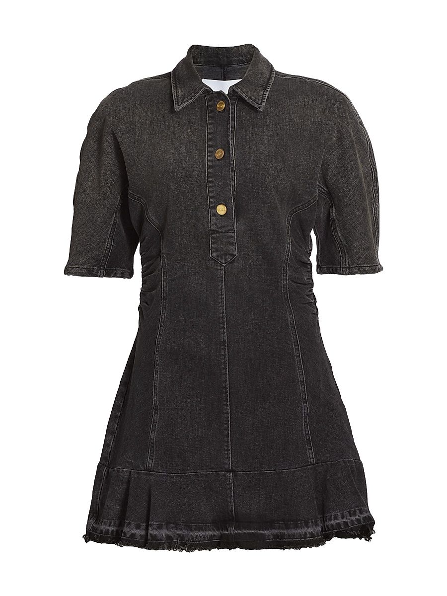 Women's Tint Edge Denim Mini Shirtdress - Washed Black - Size 4