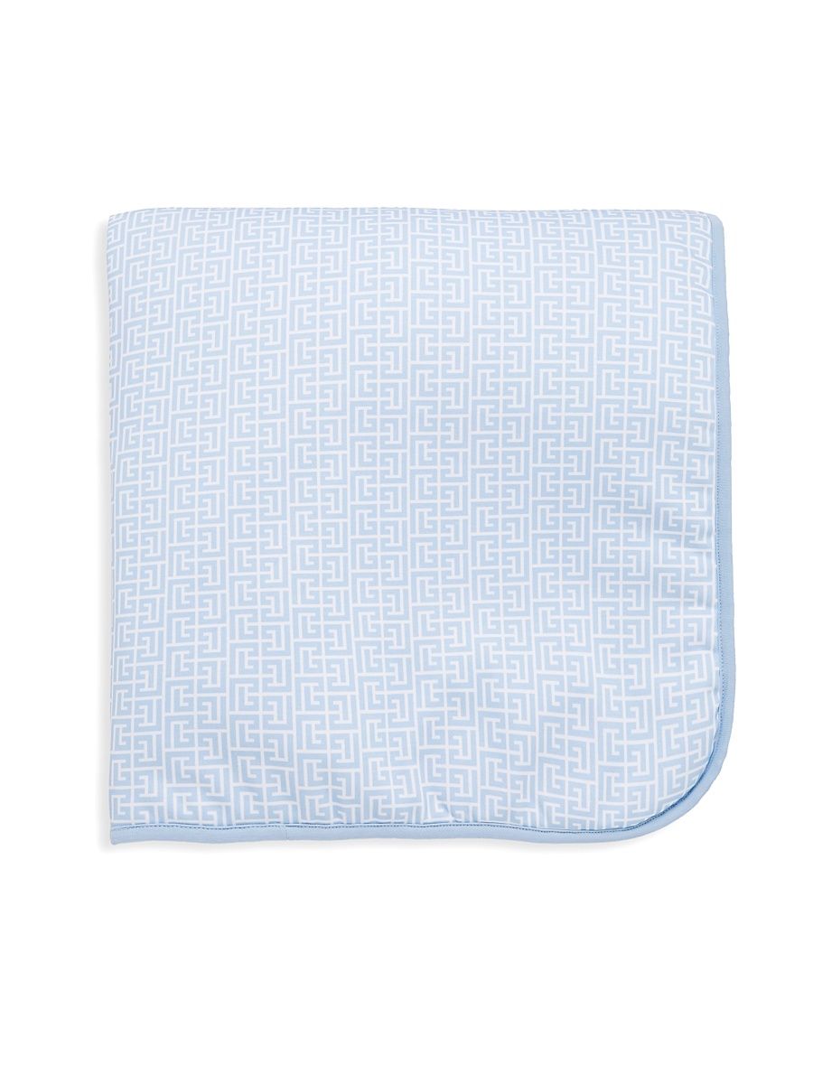 Baby's Logo Print Blanket - Blue