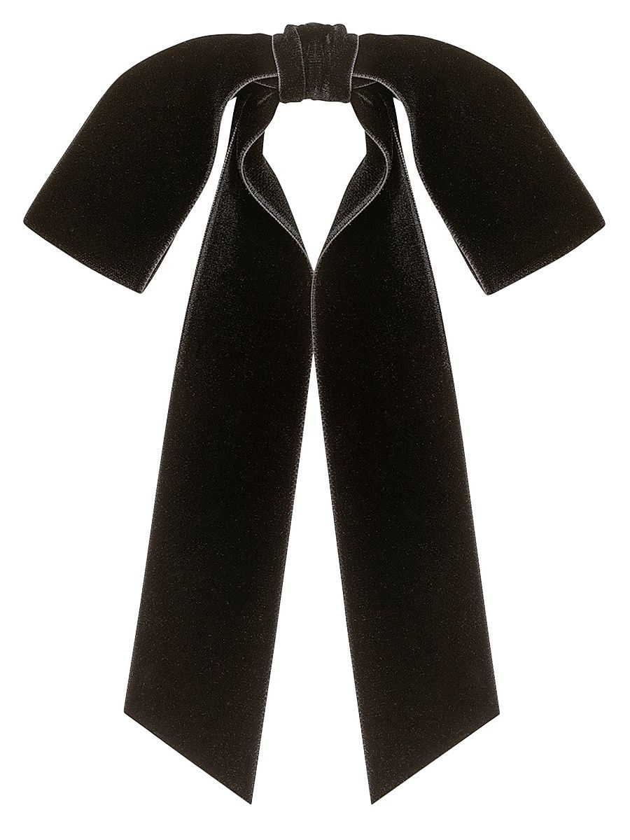 Women's Adley Velvet Bow Barrette - Black