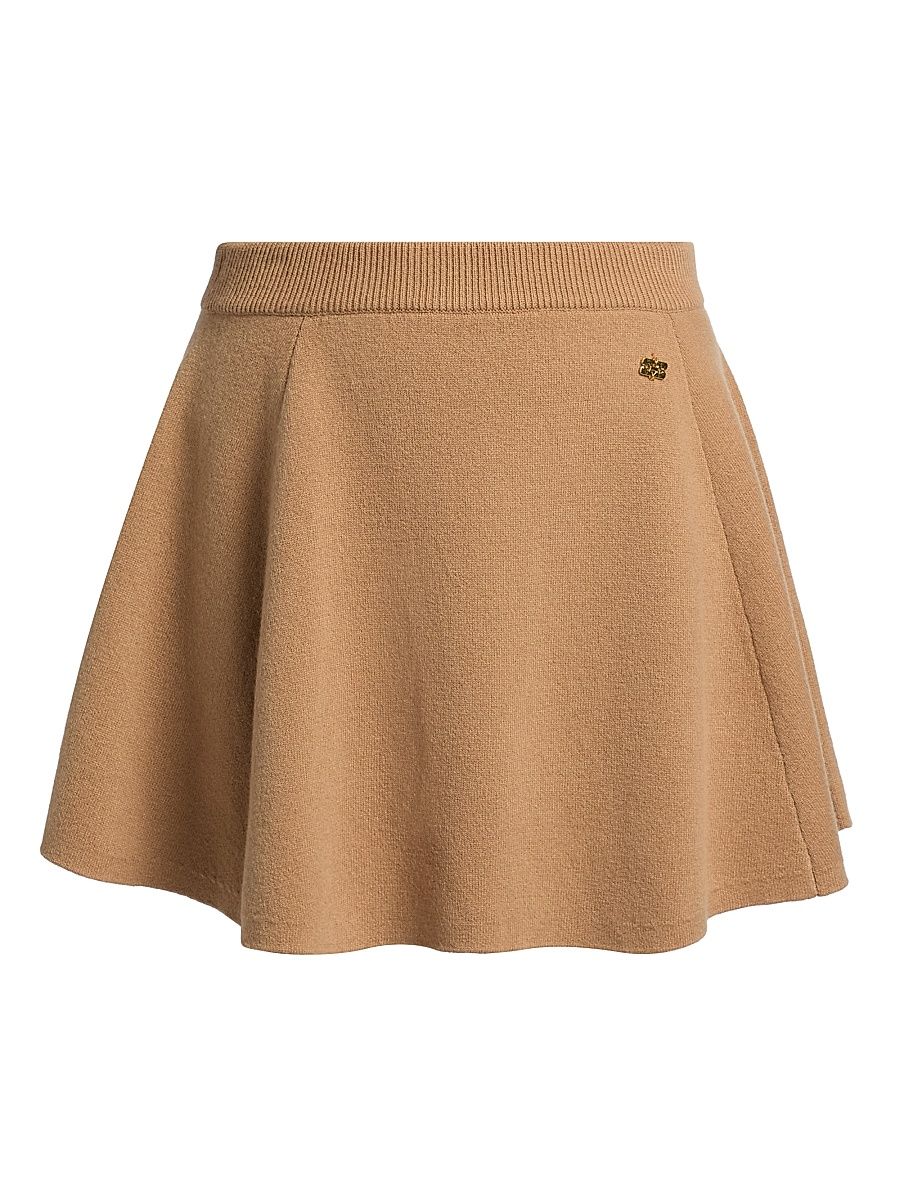 Women's Cashmere-Wool A-Line Miniskirt - Incense - Size XXS