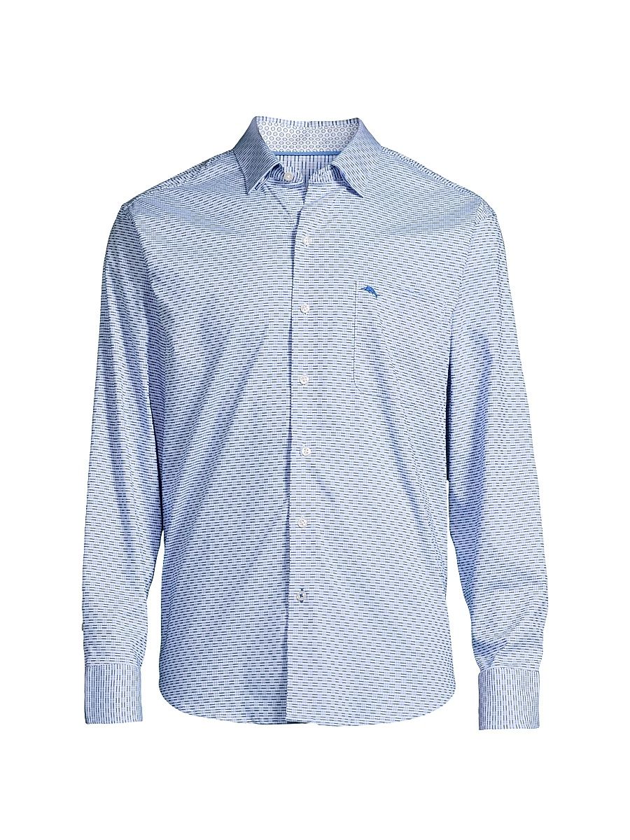 Men's Sarasota Stretch Ventura Isles Shirt - Blue - Size Medium