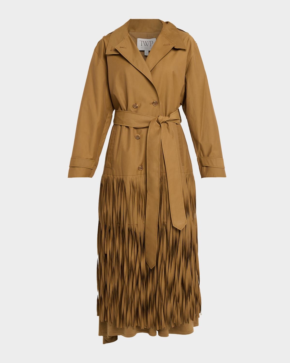 Fringe Benefit Water-Repellent Twill Trench Coat