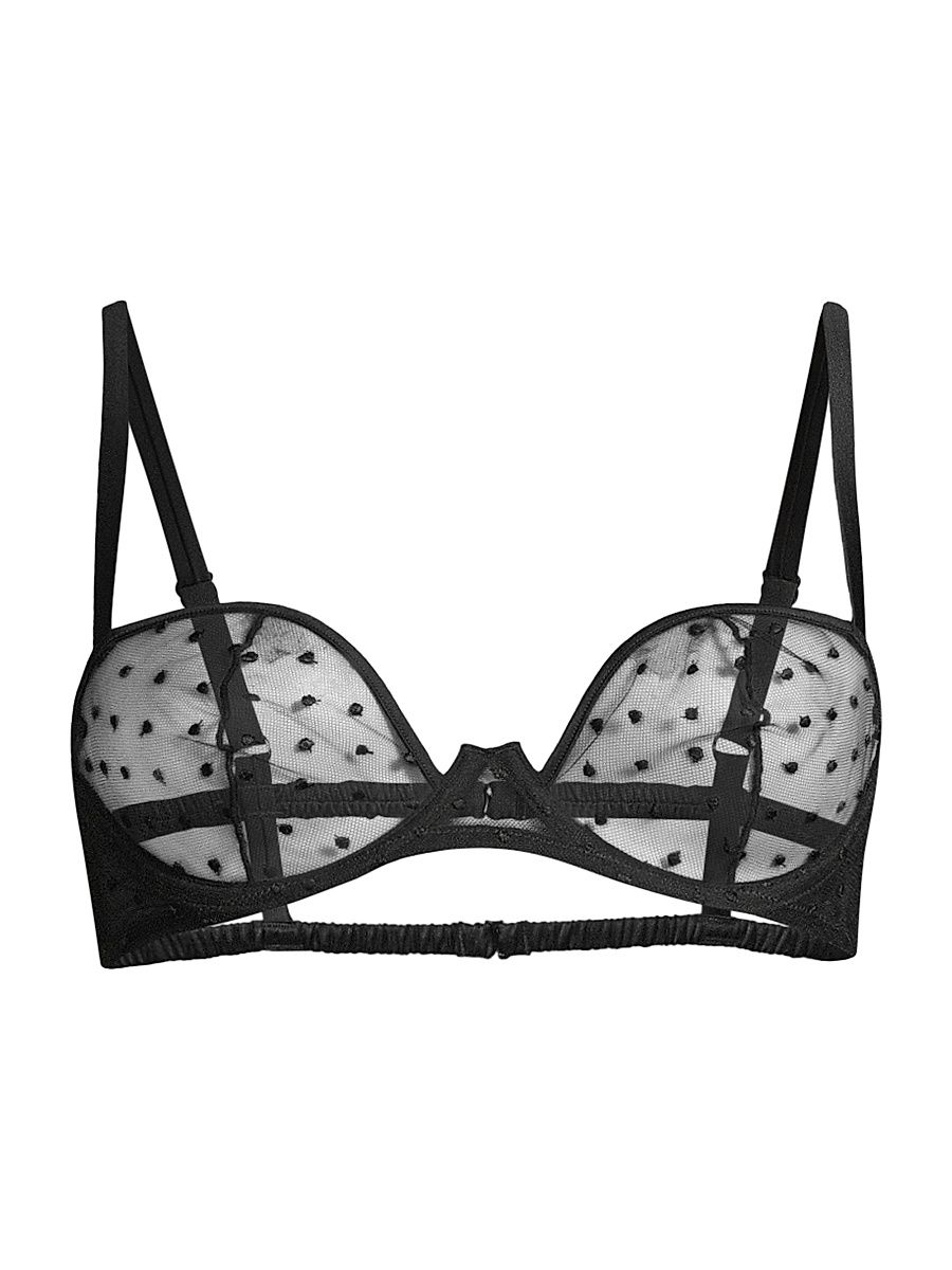 Women's Merci Polka Dot Balconette Bra - Black - Size 34B