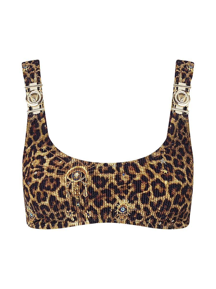 Women's Feline Folklore Crinkle Stretch Crop Bikini Top