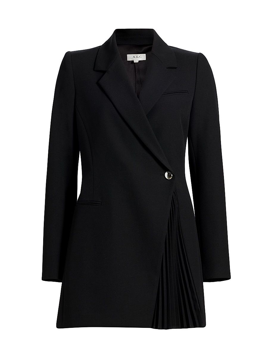 Women's Callen Pleated Blazer Minidress - Black - Size 10