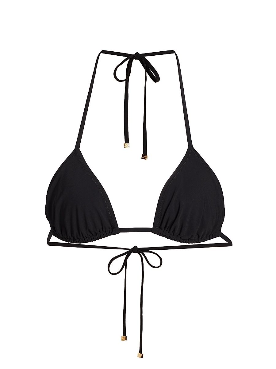 Women's Jersey Triangle Bikini Top - Nero - Size XL
