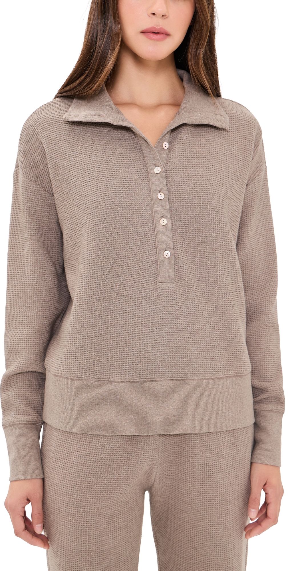 Negative Waffle Knit Pullover Mink XS