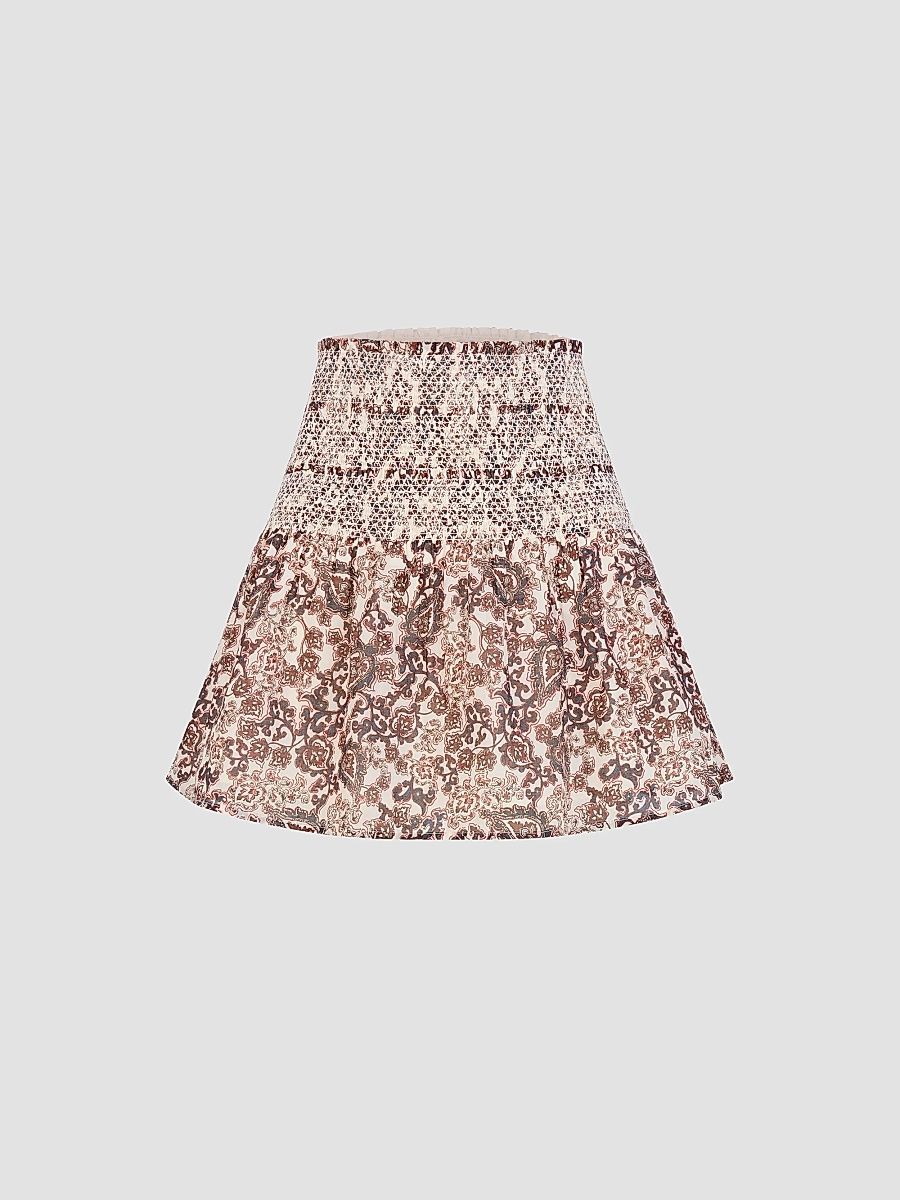 Women's The Brixley Nap Skirt - Chedworth Paisley Brown - Size XXL