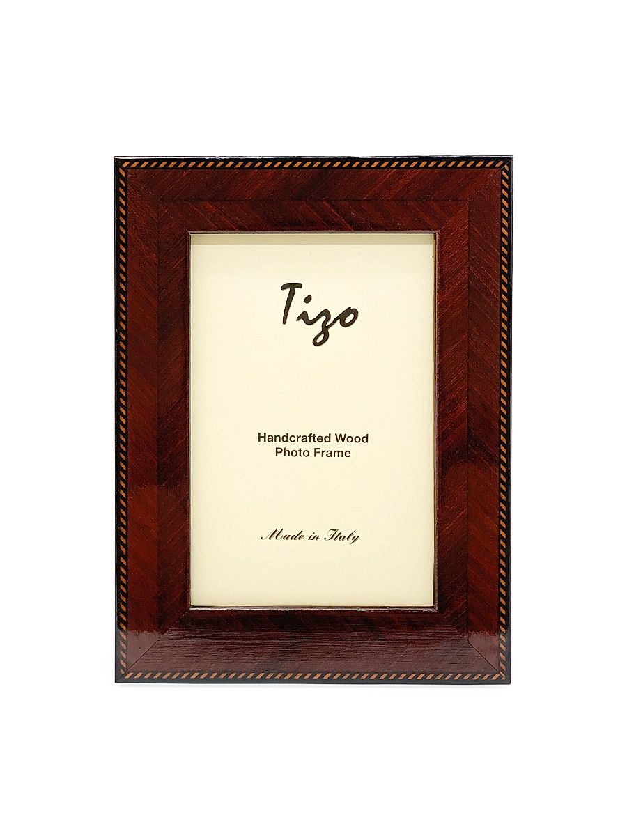 Inlaid Wood Braid Border Frame - Brown - Size 8 x 10