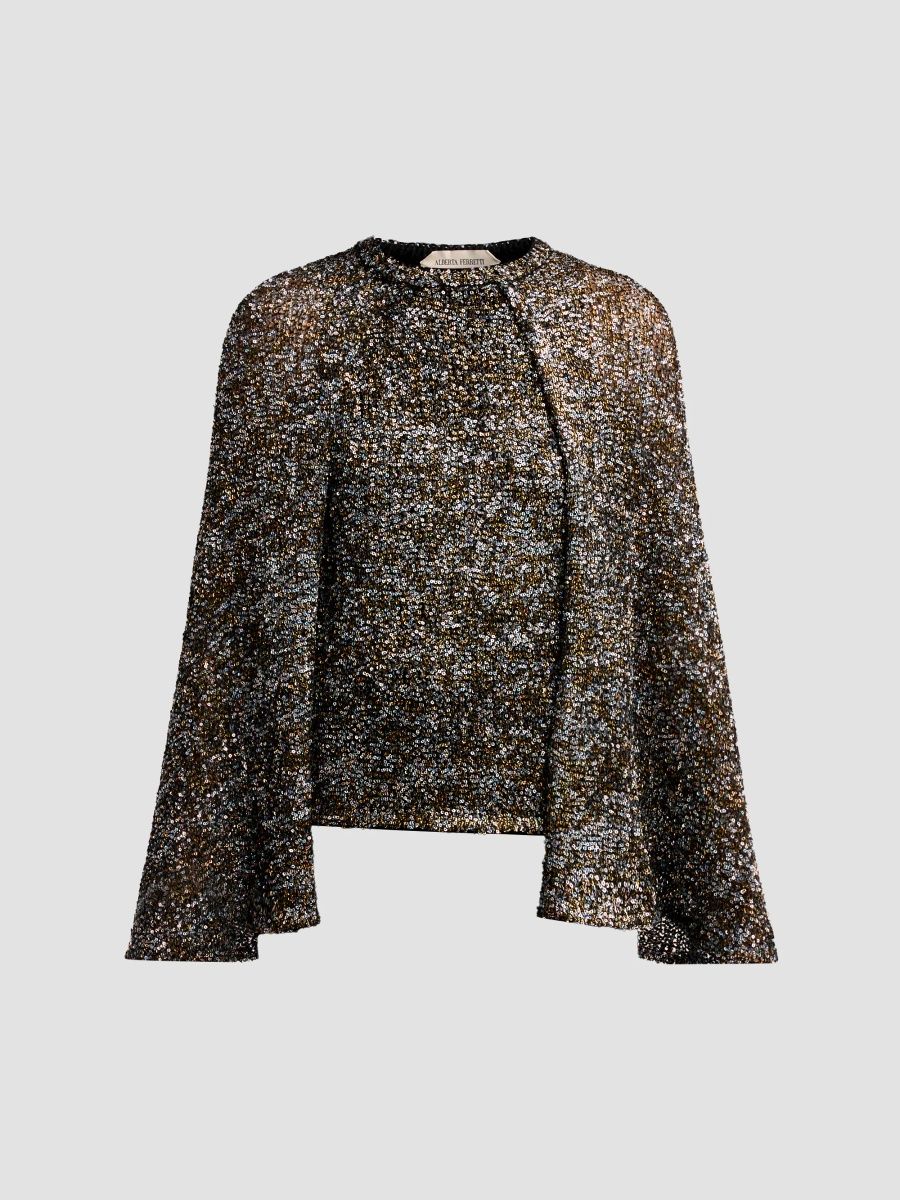 Alberta Ferretti Women's Sequined Sweater - Multi Black - Size 10
