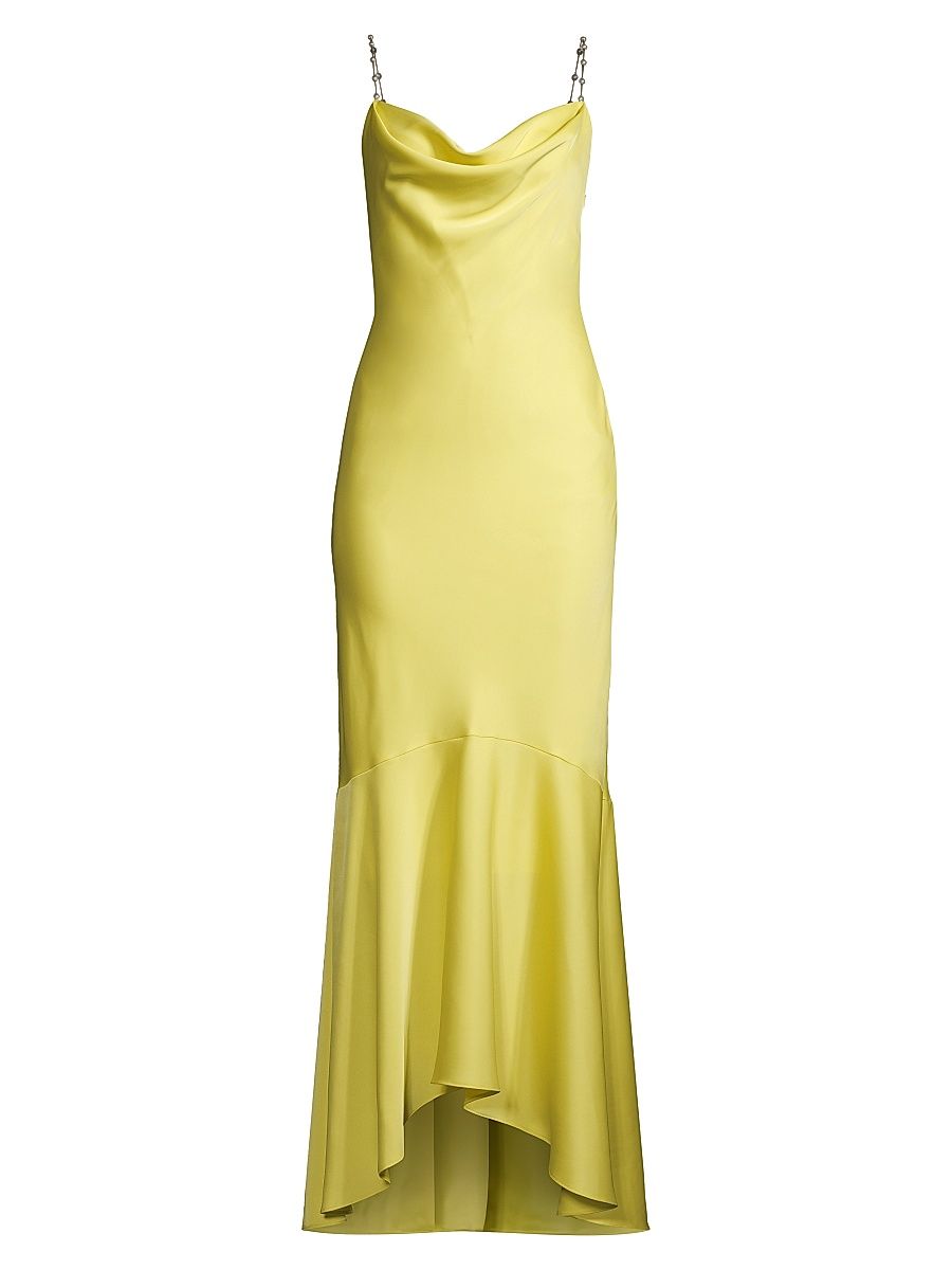 Women's High-Low Satin Gown - Sun - Size 4