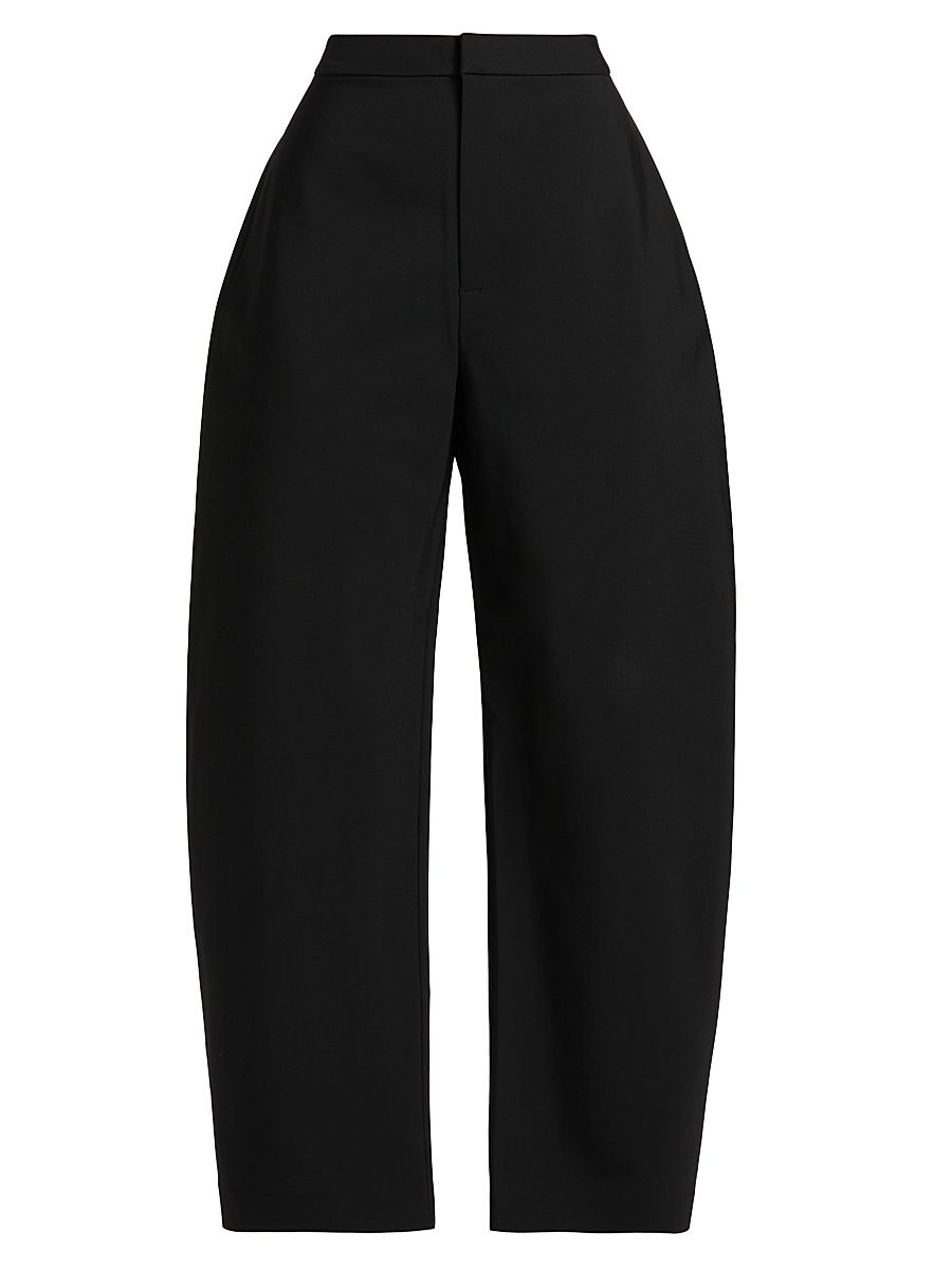 Women's Sculptural Barrel-Leg Trousers - Black - Size 4