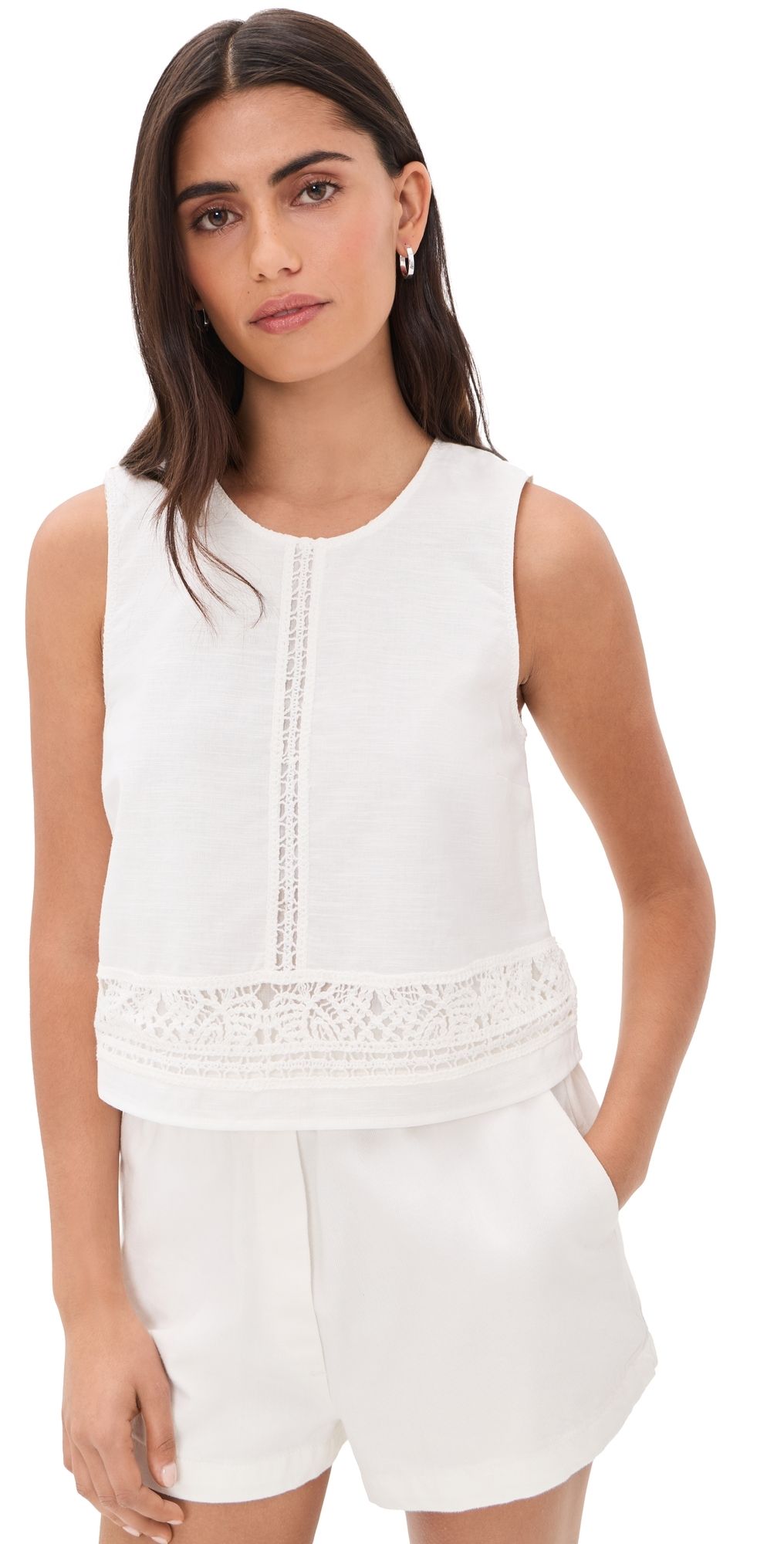 Z Supply Sloane Embroidered Blouse White XS