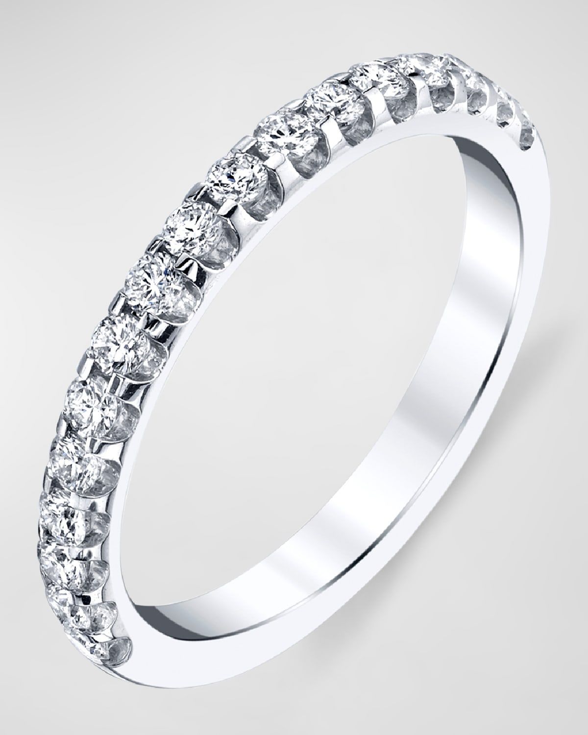 Platinum Halfway Comfort Fit Band with U Prong Set Round Cut Diamonds, 0.40ct