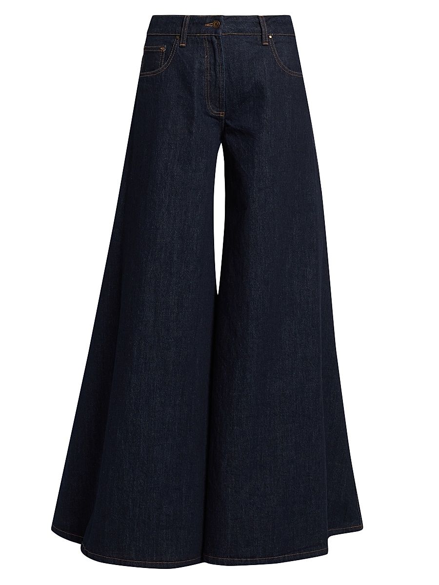 Women's Rounded Barrel-Leg Jeans - Indigo Rinse Wash - Size 10