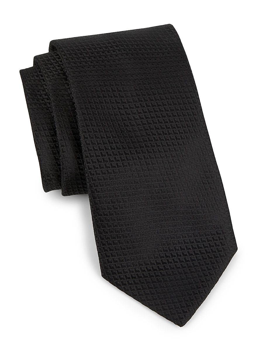 Men's Neat Silk Tie - Black