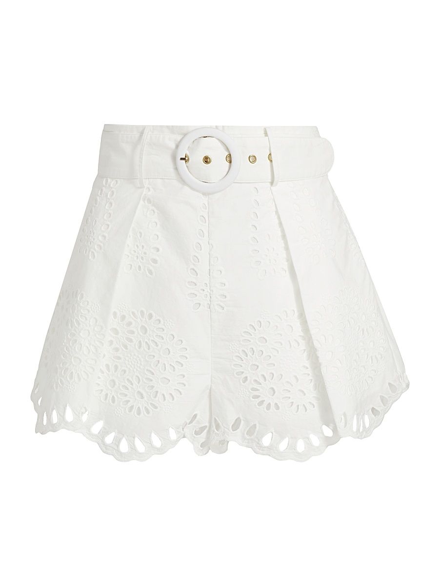 Women's Lexi Eyelet Shorts - White - Size 2