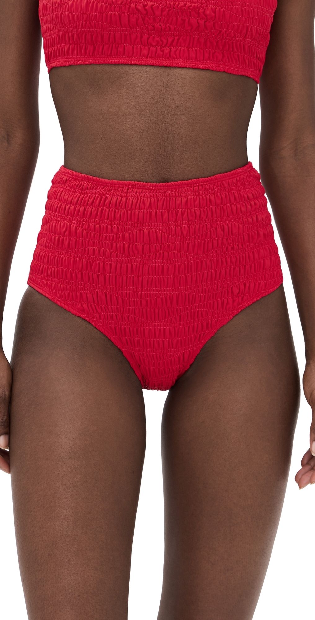 Sea Selma Solid Bikini Bottoms Red XS