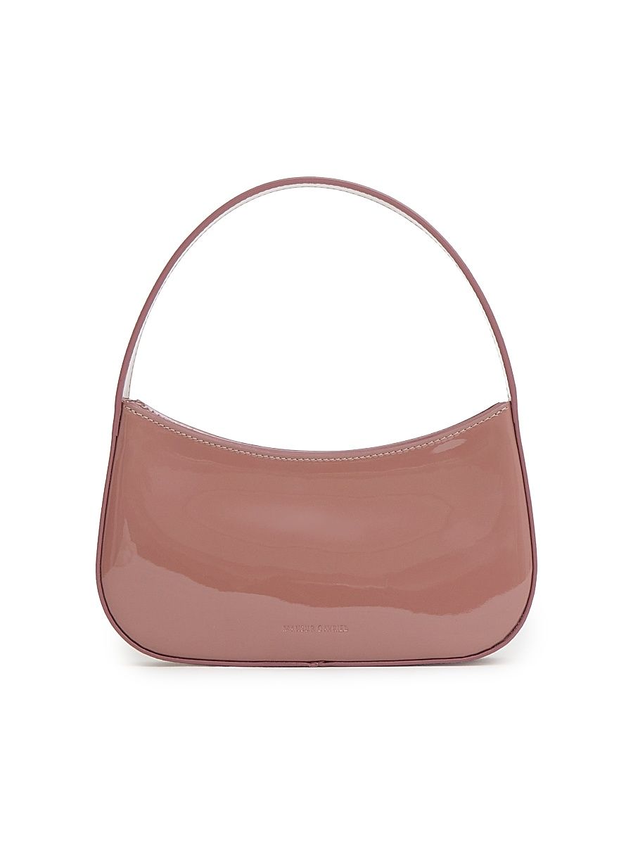 Women's Bonbon Laminated Leather Top Handle Bag - Rosewood