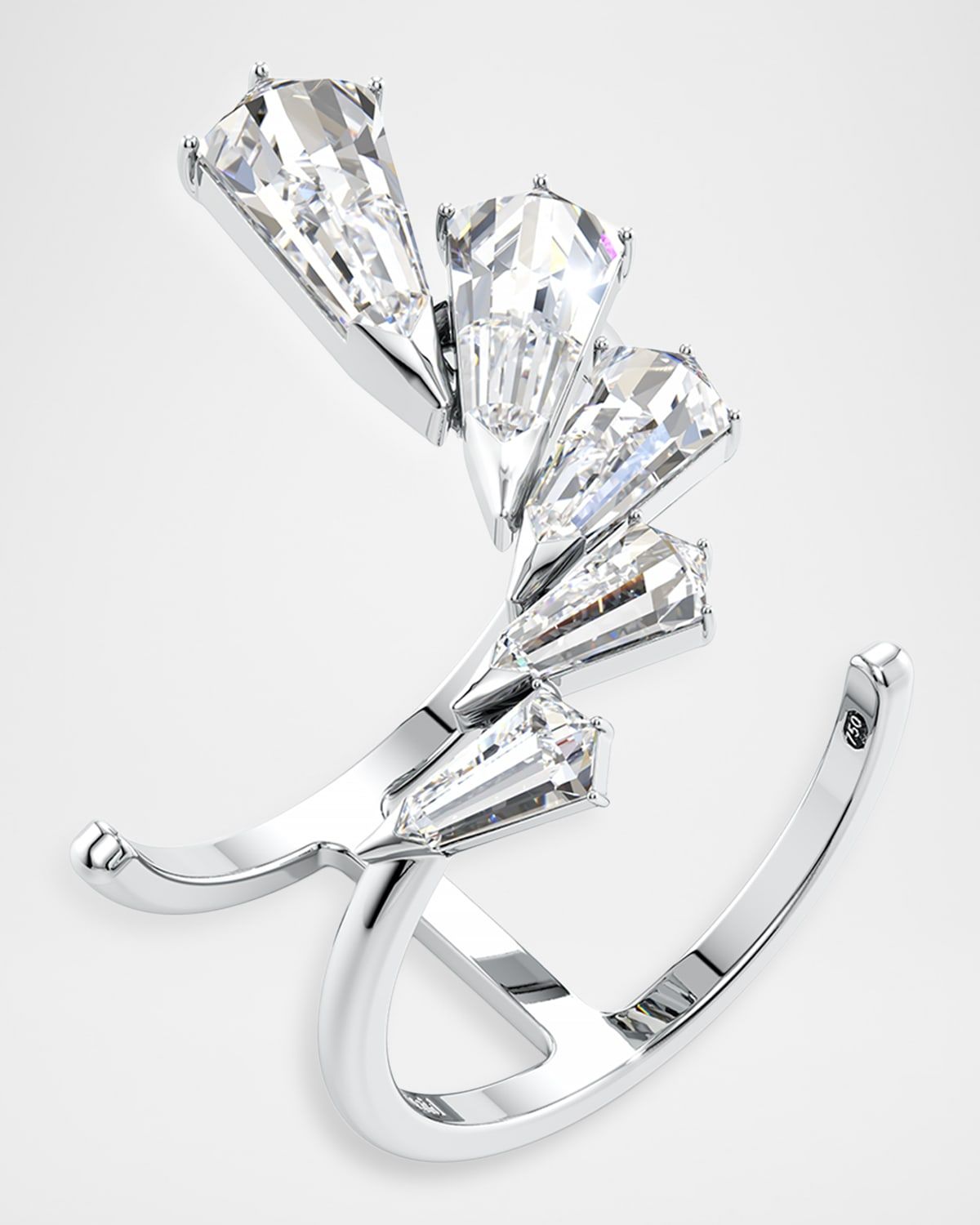 Phoenix Lab-Grown Diamond Wing Open Ring in 18K White Gold, Size 6