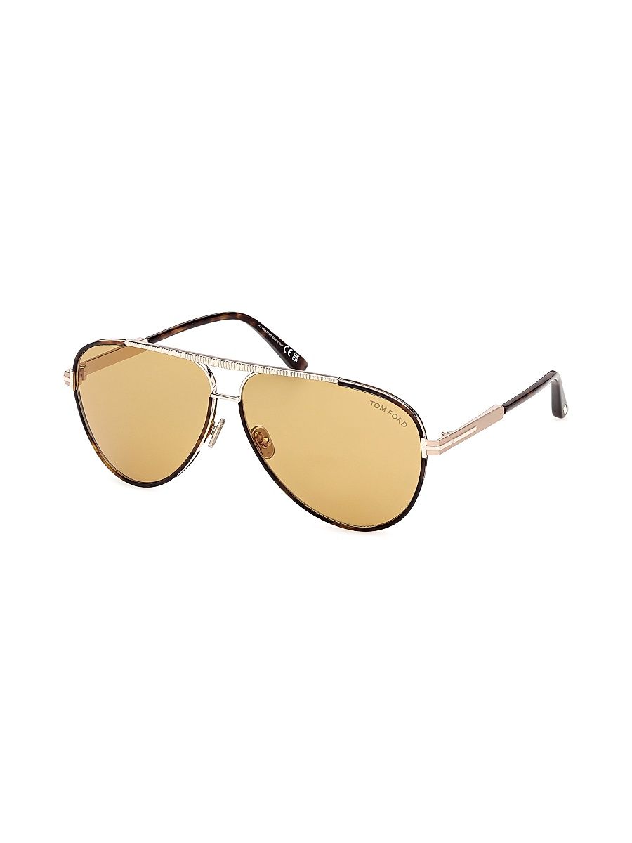 Men's Rupert 63MM Metal Pilot Sunglasses - Brown