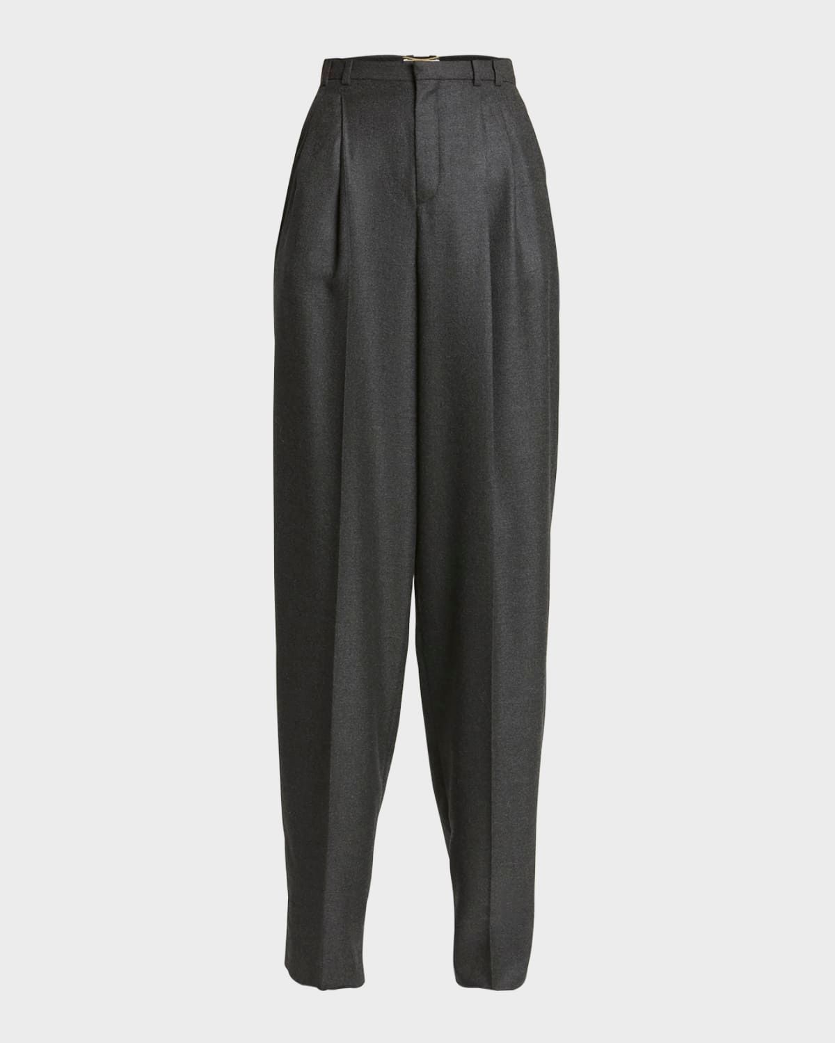 Wide-Leg Tailored Pants with Pleating