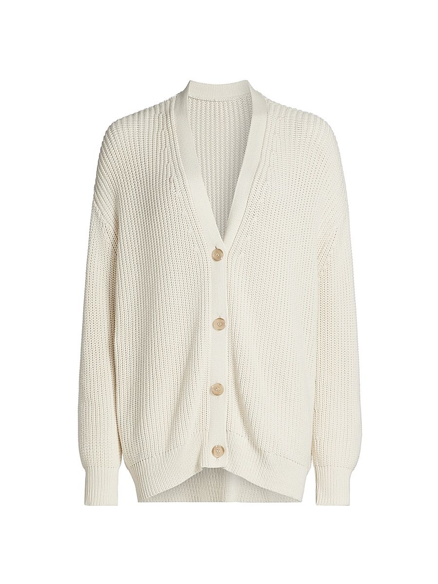 Women's Cotton Cocoon Cardigan - Ivory - Size XL