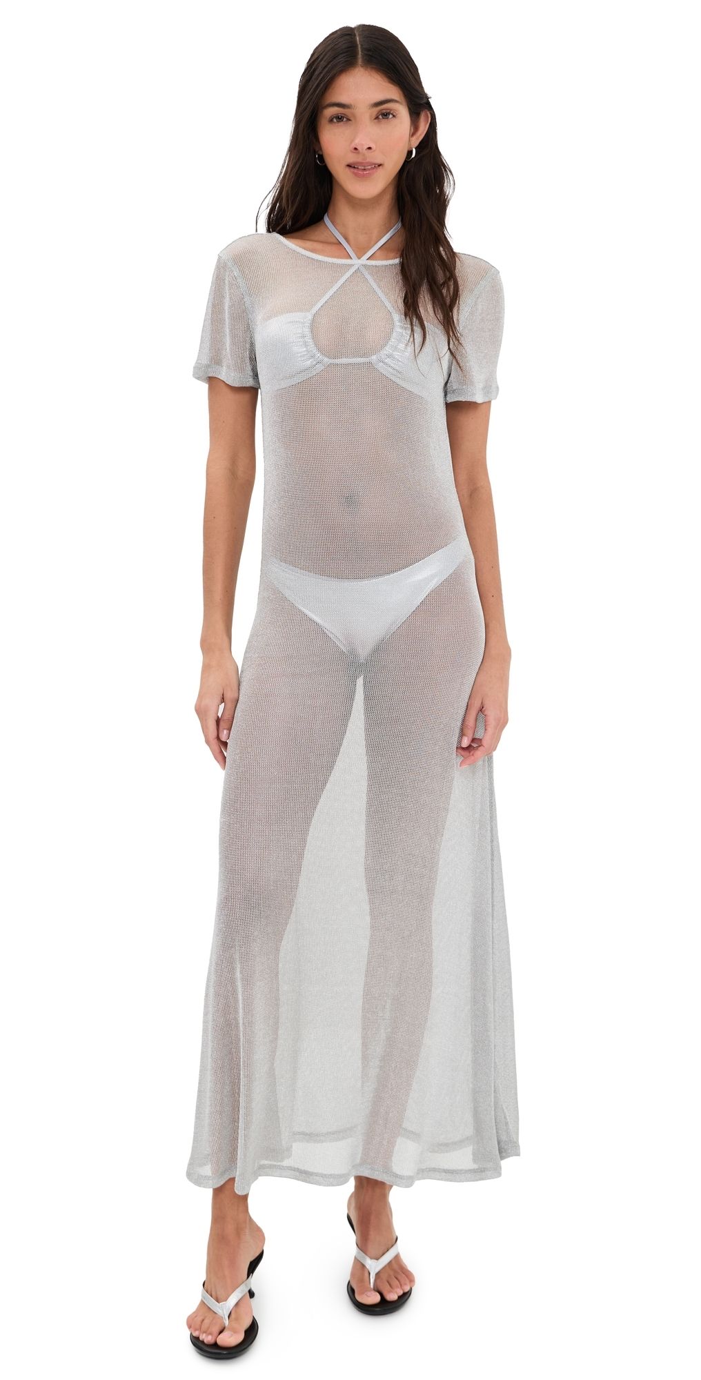 STAUD Zinc Dress Silver S