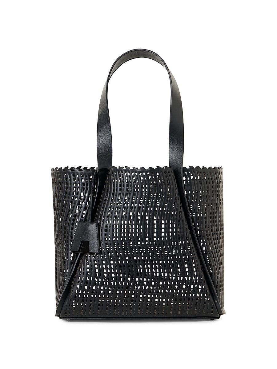 Women's Medium Alex Wave Lasercut Tote - Black