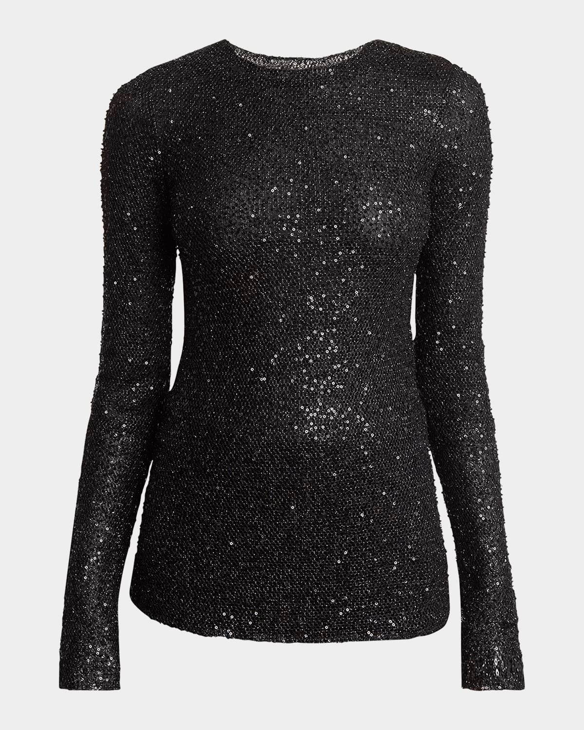 Sophie Long-Sleeve Sequin Top
