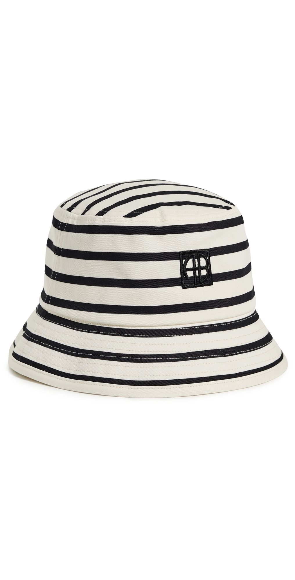 ANINE BING Nicks Bucket Hat Black Stripe French Terry One Size