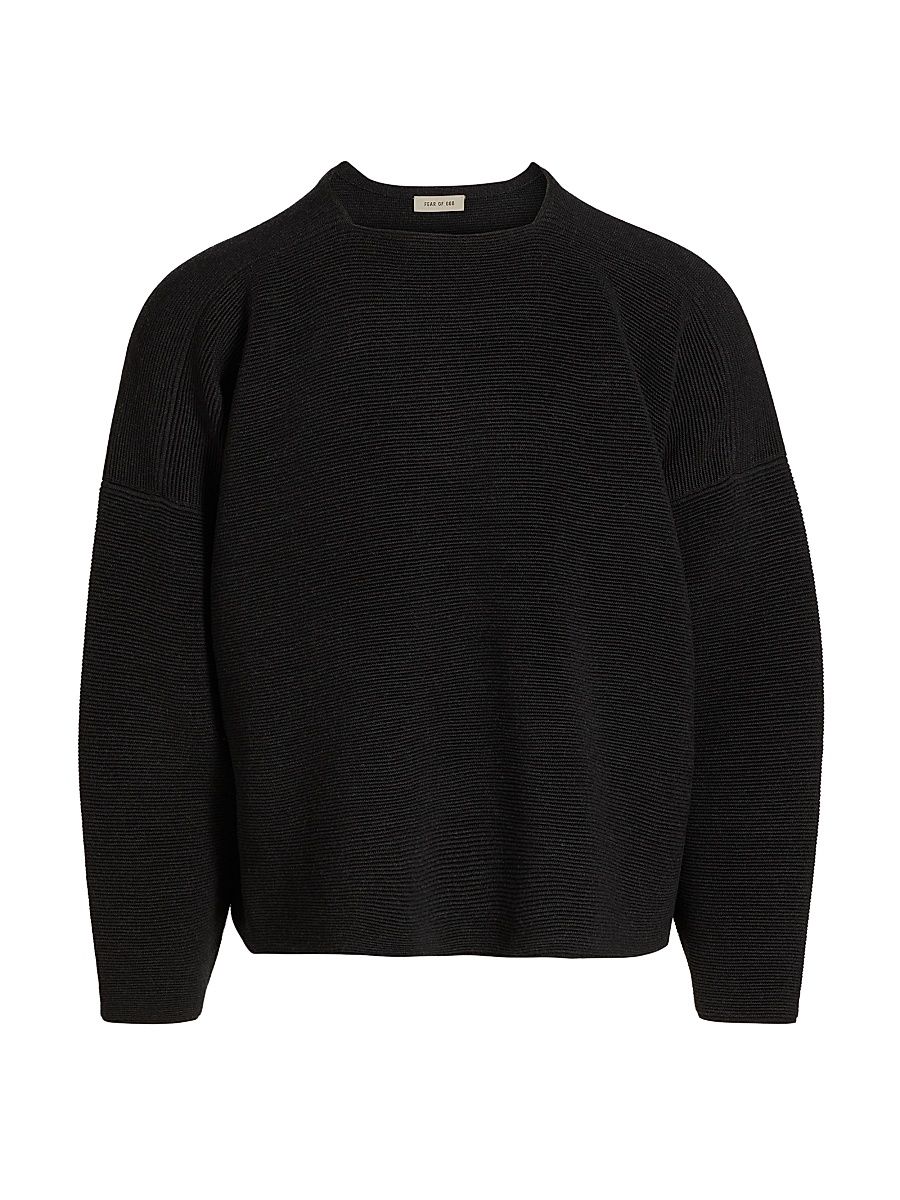 Men's Ottoman Straight Neck Sweater - Melange Black - Size Small