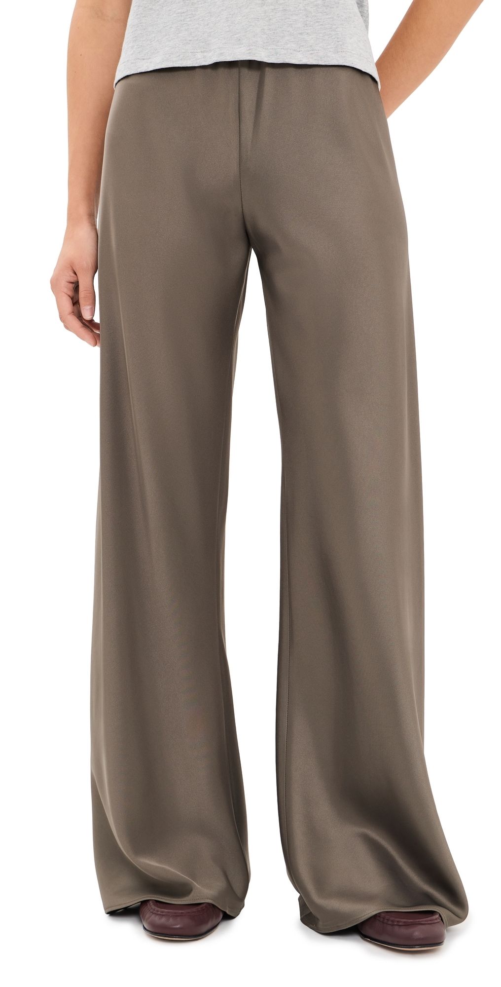 La Ligne Satin Colby Pants Taupe M