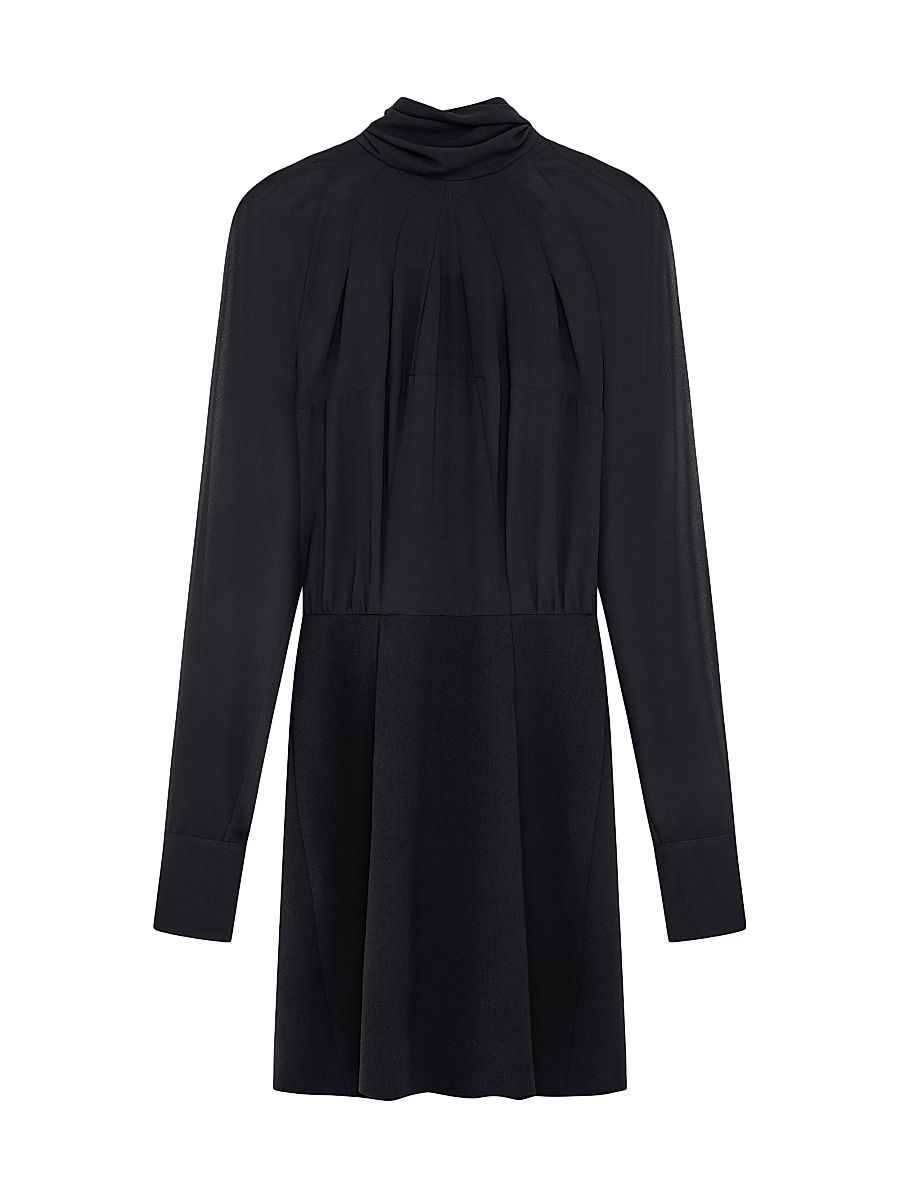 Women's Sig Neck-Tie Minidress - Nero - Size 14