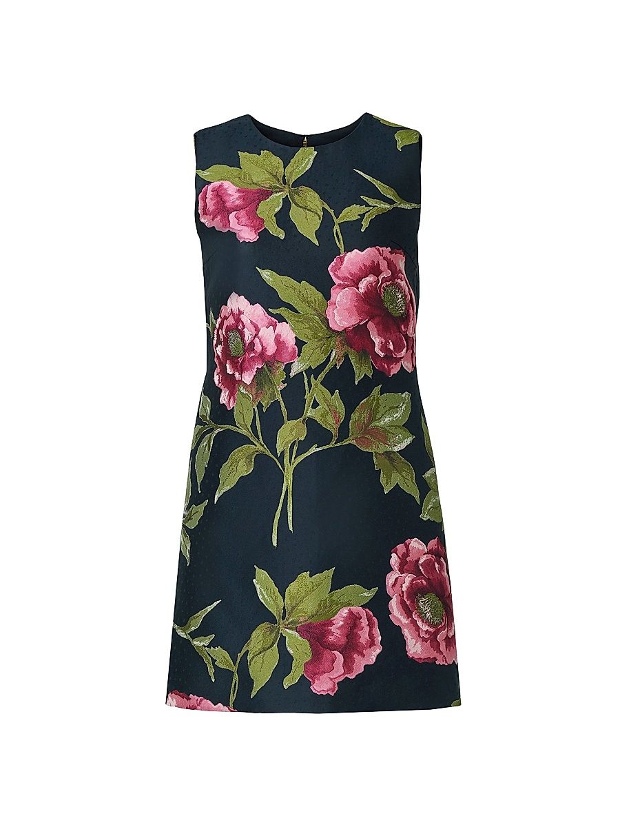 Women's Floral Sleeveless Shift Minidress - Midnight Multi - Size 14