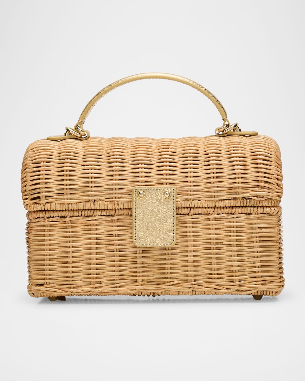 Isla Basket Rattan Top-Handle Bag