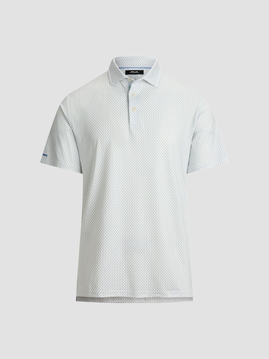 RLX Ralph Lauren Men's Golf-Print Performance Polo Shirt - Bristol Blue Teedup - Size XXL