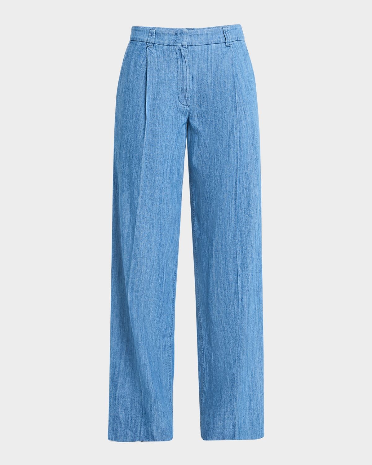 Chambray Wide Leg Pants