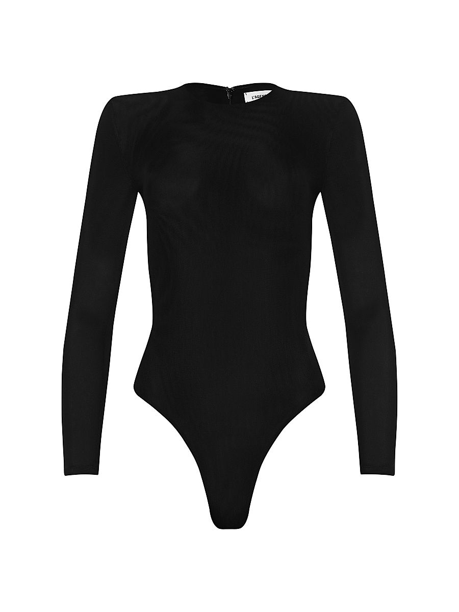 Women's Trista Shoulder Pad Bodysuit - Black - Size XXL