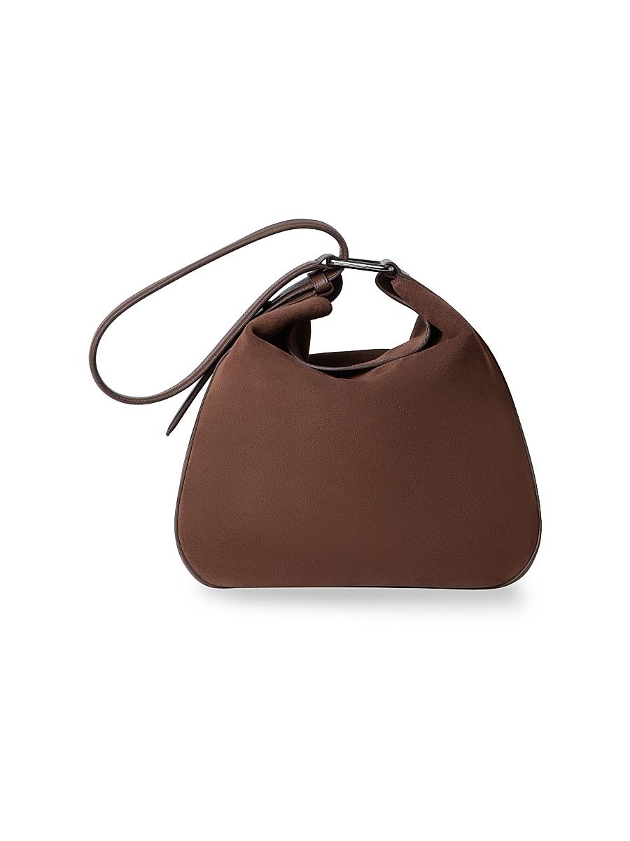 Women's Medium Anna Leather Hobo Bag - Chocolate