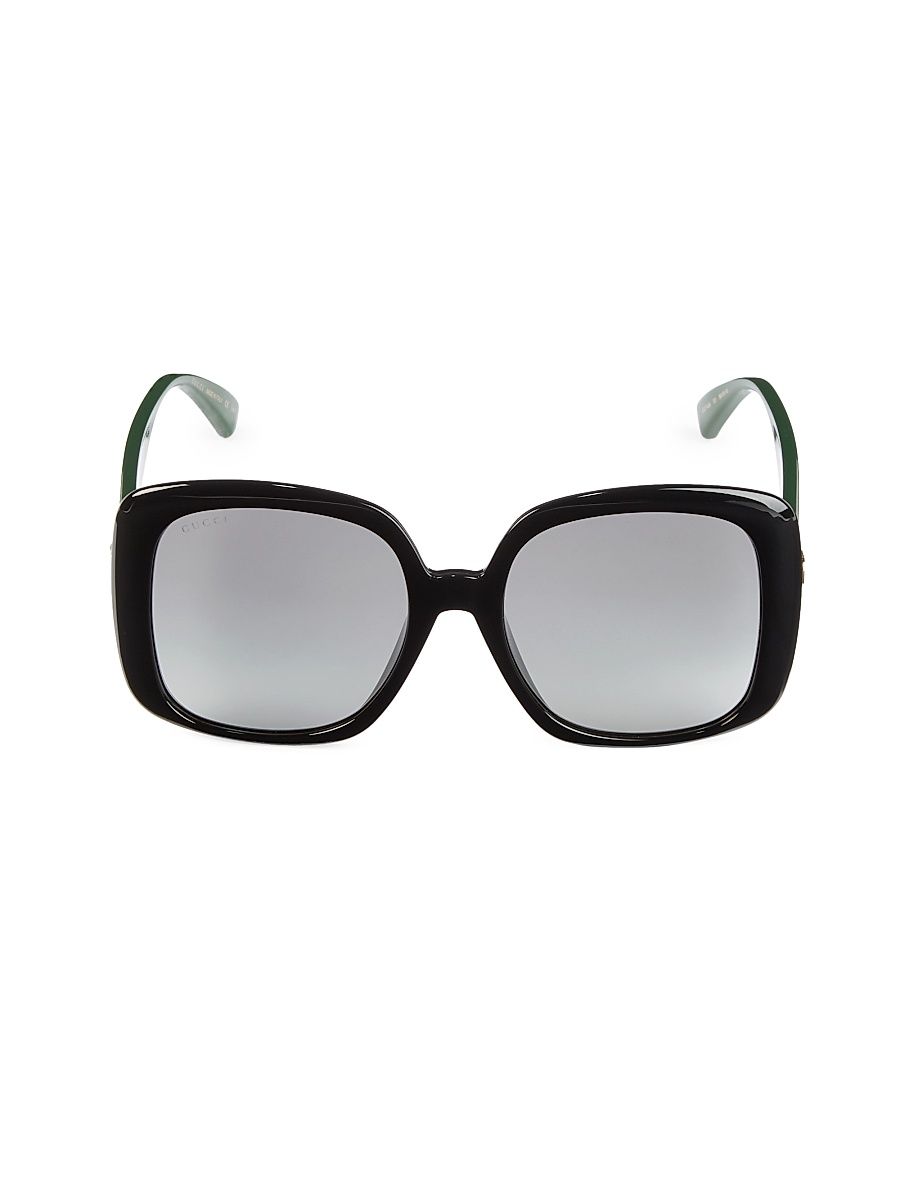 Women's 56MM Rectangular Sunglasses - Black