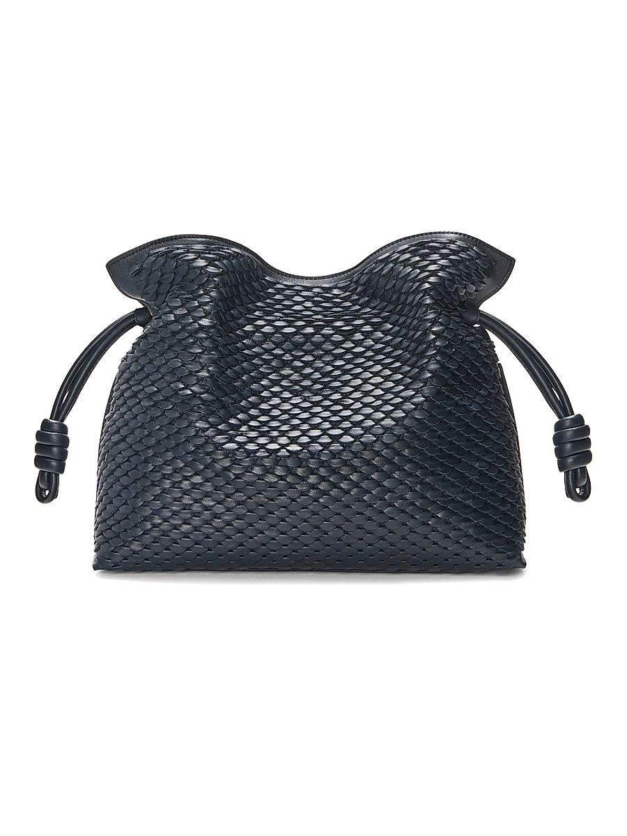Women's Flamenco Scales Leather Clutch - Dark Ink