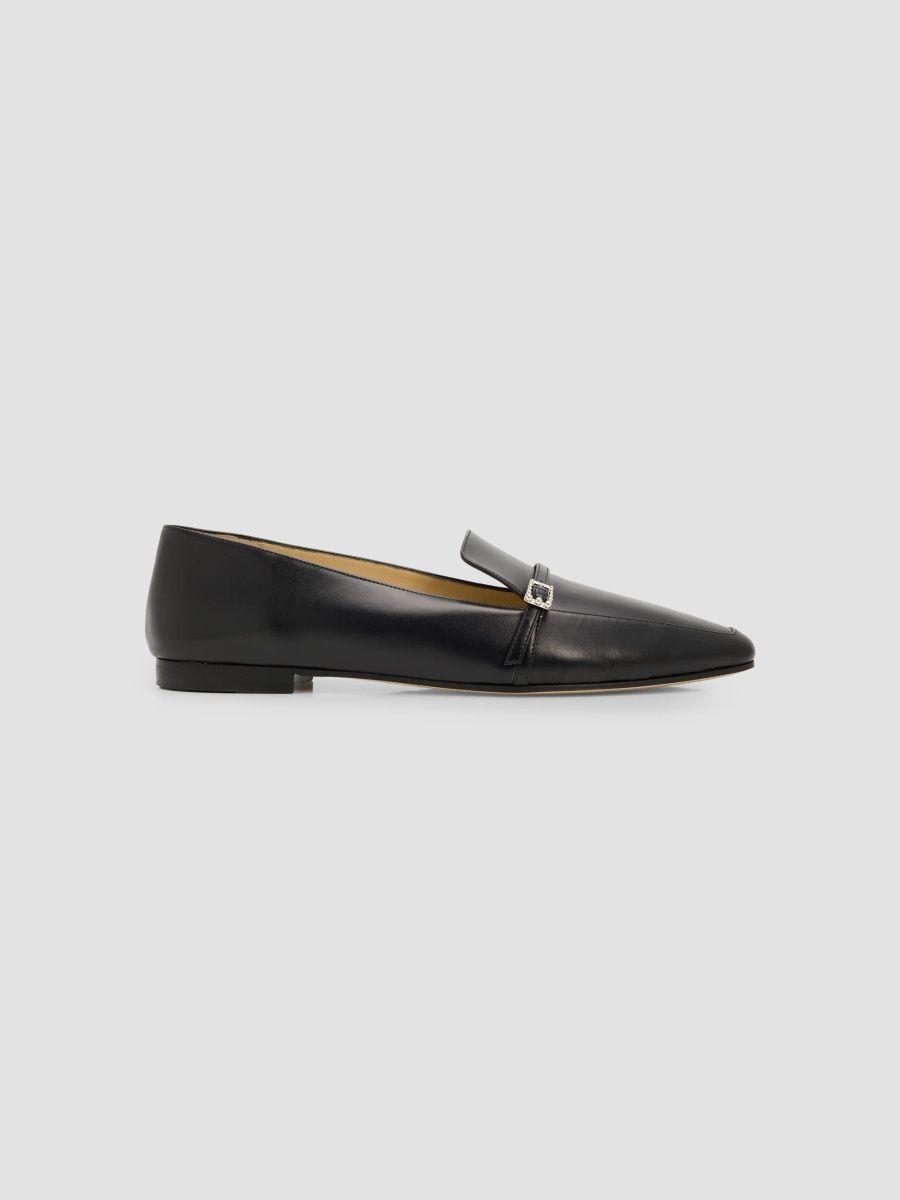 Jimmy Choo Women's Rhea Leather Loafers - Black - Size 5