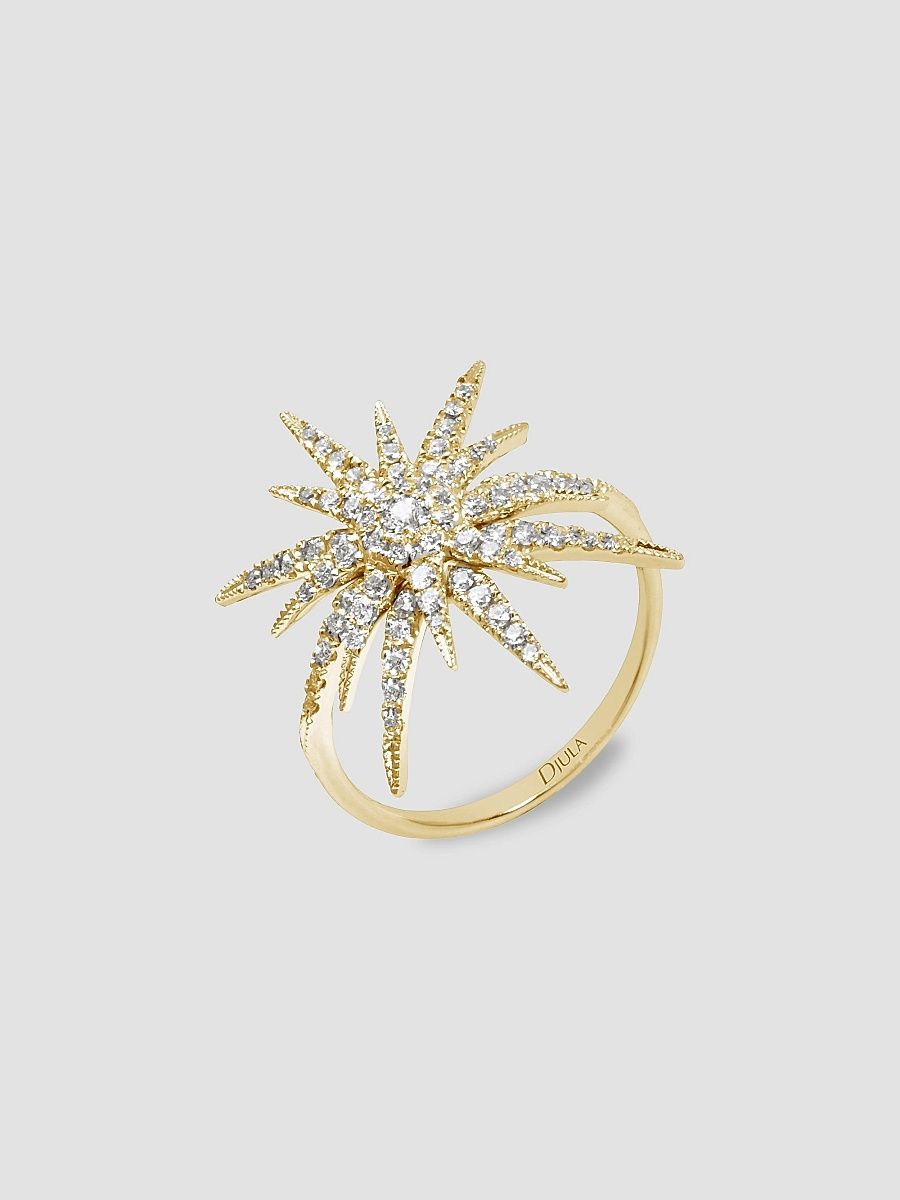 Djula Women's Soleil 18K Yellow Gold & Diamond Starburst Ring - Yellow Gold - Size 6.75
