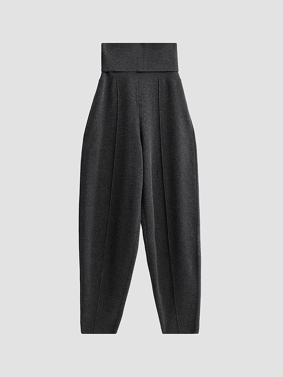 Women's Valiant Knit Barrel-Leg Pants - Graphite - Size 2