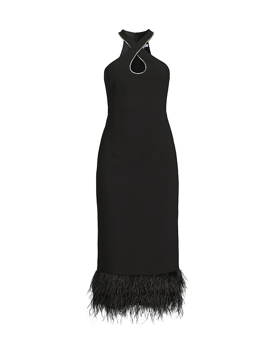 Women's Hadley Halterneck Midi-Dress - Black - Size 6