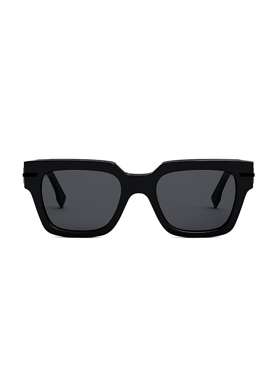 Women's Fendigraphy 51MM Rectangular Sunglasses - Shiny Black